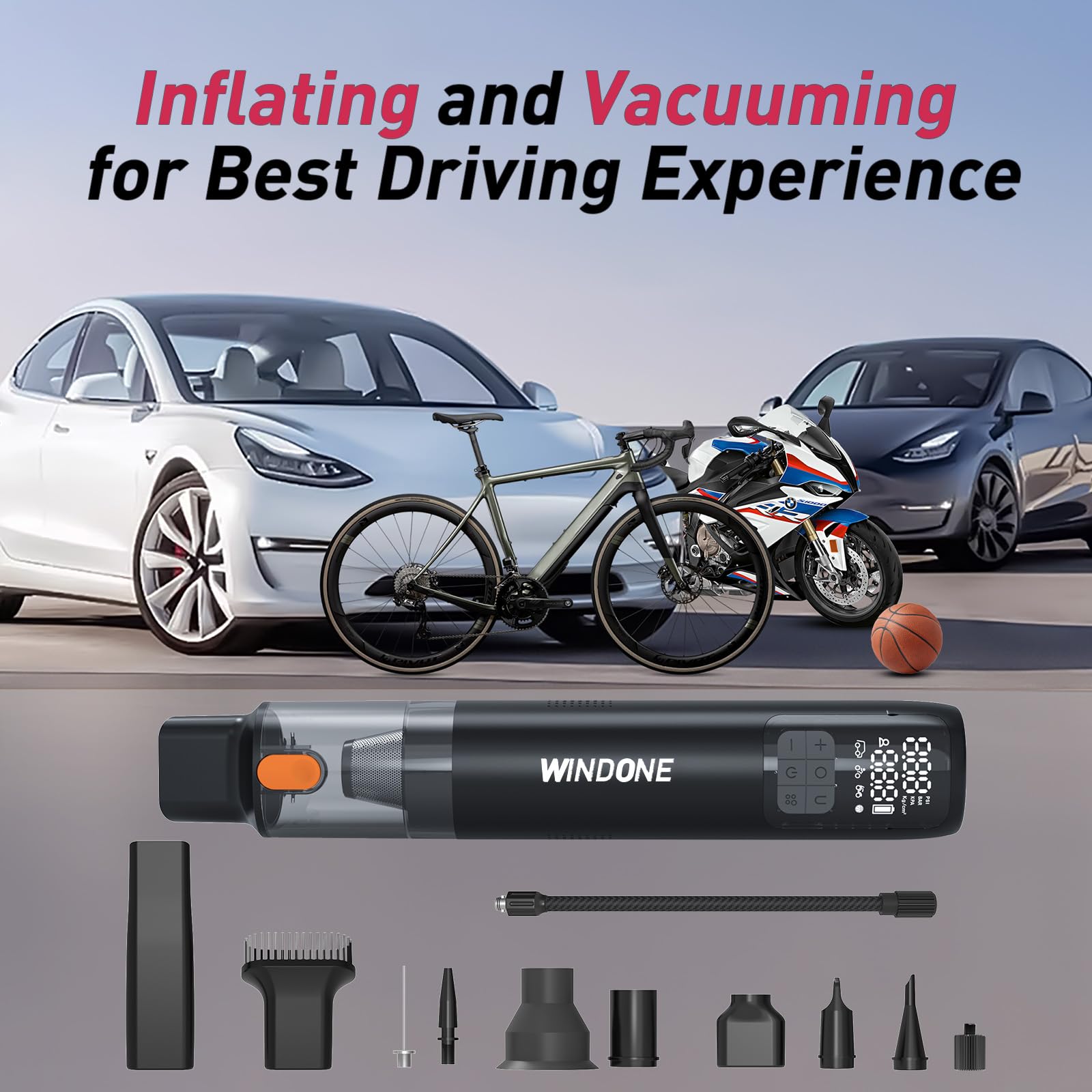 Windone Portable Electric Air Compressor Tire Inflator