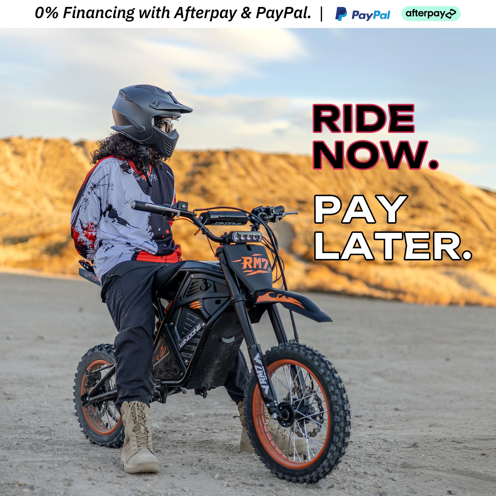 afterpay dirt bike helmet Windone RM7 Electric Dirt Bike for Teens & Adults