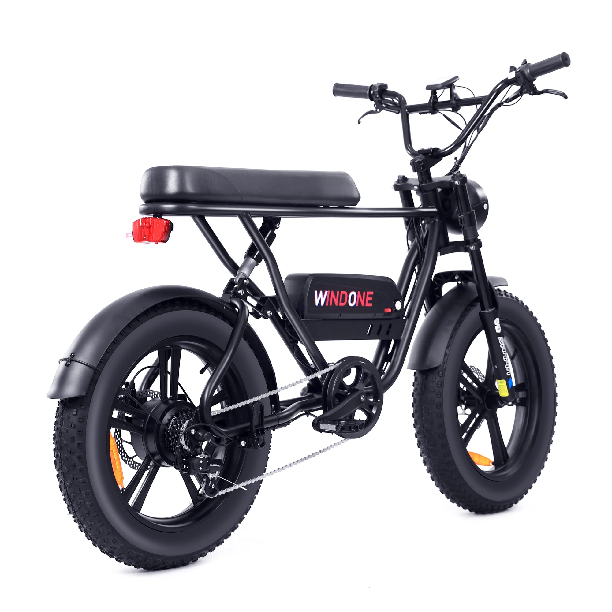 Windone K2 Electric Bike for Adults 750W Power Motor All Terrain 20 Fat Tire 28mph 46.6Miles Range with Double Seat 48V13Ah UL Certified